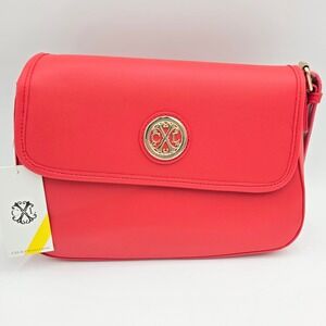 Christian Lacroix Karen Cavier Shoulder Bag Red Gold Leather MSRP $96 NWT